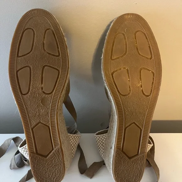 Brown Espadrille Wedge Sandals with Ankle Wrap - Picture 7 of 7